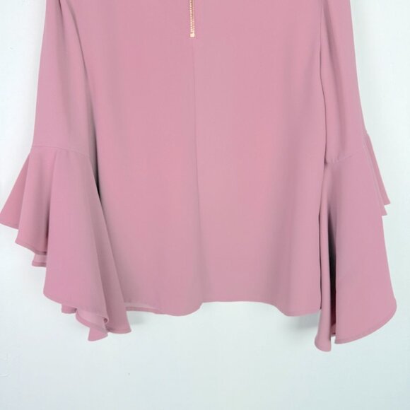 Ted Baker Juula Waterfall Sleeve Crepe Top In Dusky Pink Ted Size 4 US Size 10 - Picture 11 of 15